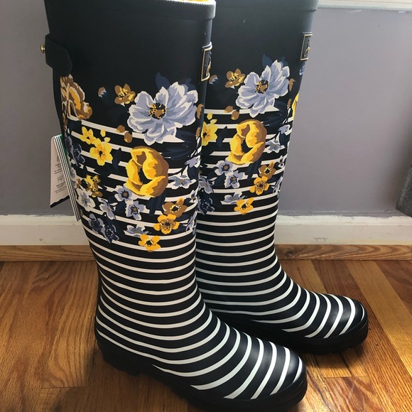Joules Wellies Rain Boots In Botanical 